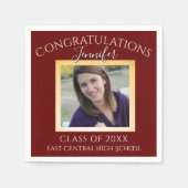 Serviette En Papier Burgandy et Gold High School (Devant)