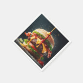 Serviette En Papier Burger avec sauce éclaboussante (Coin)