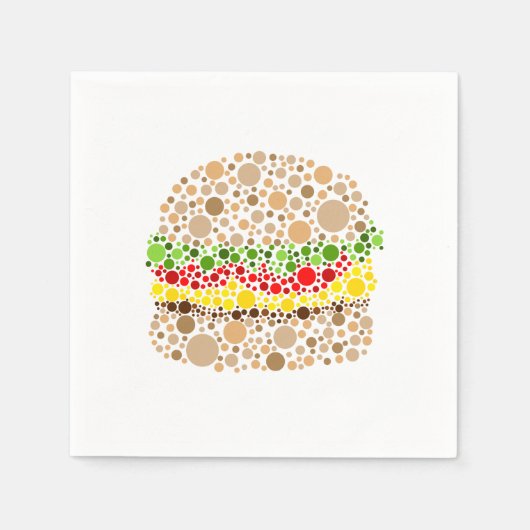 Serviette En Papier Burger En Points (Devant)