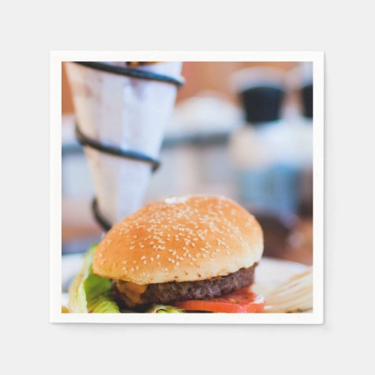 Serviette En Papier Burger et frites (Devant)