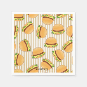 Serviette En Papier BURGER LOVE Papier Napkin