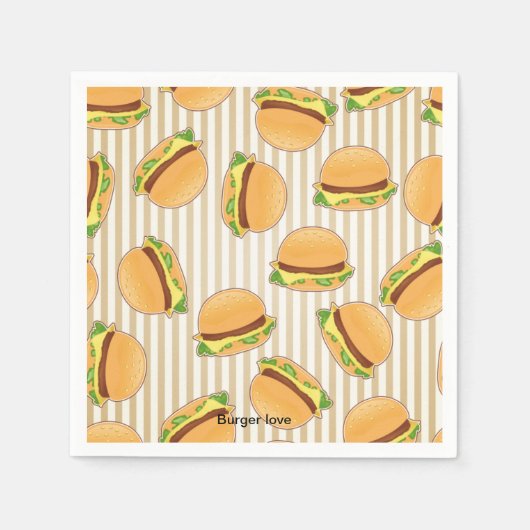 Serviette En Papier BURGER LOVE Papier Napkin (Devant)