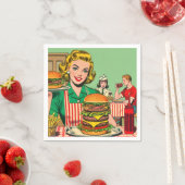 Serviette En Papier Burger Retro (En situation)