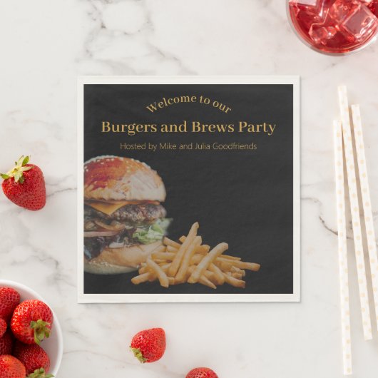 Serviette En Papier Burgers et Brews Party (En situation)