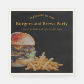 Serviette En Papier Burgers et Brews Party (Devant)