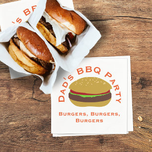 Serviette En Papier Burgers personnalisés Jardin BBQ papier serviettes