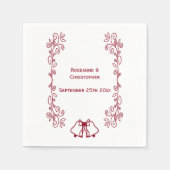 Serviette En Papier Burgundy Bells Défilement Mariage Réception (Devant)
