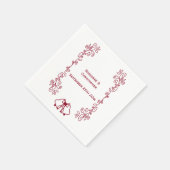 Serviette En Papier Burgundy Bells Défilement Mariage Réception (Coin)