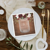 Serviette En Papier Burgundy Blush Russe Mason Jar Mariage serviettes