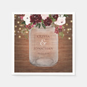 Serviette En Papier Burgundy Blush Russe Mason Jar Mariage serviettes (Devant)