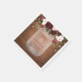 Serviette En Papier Burgundy Blush Russe Mason Jar Mariage serviettes (Coin)