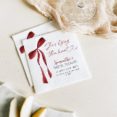 Serviette En Papier Burgundy Bow Elle Tying The Knot Fête des mariées