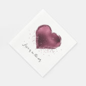 Serviette En Papier Burgundy Cherry Glitter Sparkle Heart Love  (Coin)