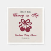 Serviette En Papier Burgundy Cherry on Top Baby shower  (Devant)