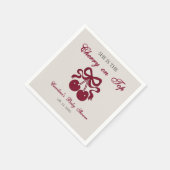Serviette En Papier Burgundy Cherry on Top Baby shower  (Coin)