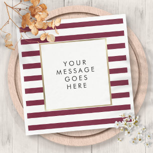 Serviette En Papier Burgundy classique Faux Gold Foil