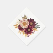 Serviette En Papier Burgundy Floral (Coin)