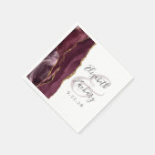 Serviette En Papier Burgundy Gold Agate Whimsar Script Napkin (Coin)