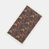 Serviette En Papier Burgundy Gold Black Aquarelle Botaniques Florales (Coin)
