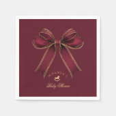 Serviette En Papier Burgundy Gold Bow Rocking Horse Luxury (Devant)