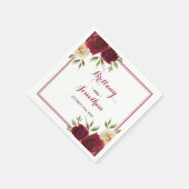 Serviette En Papier Burgundy Marsala Table Fiançailles Mariage Papier (Coin)