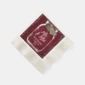 Serviette En Papier Burgundy Mason Jar Rustic Wood Mr & Mrs Mariage (Coin)
