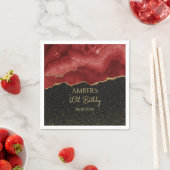 Serviette En Papier Burgundy Red Gold Glitter Abstract Watercolor (En situation)