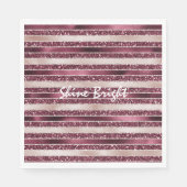 Serviette En Papier Burgundy Rouge Rose Rose Gold Parties scintillant  (Devant)