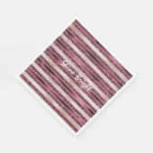 Serviette En Papier Burgundy Rouge Rose Rose Gold Parties scintillant  (Coin)
