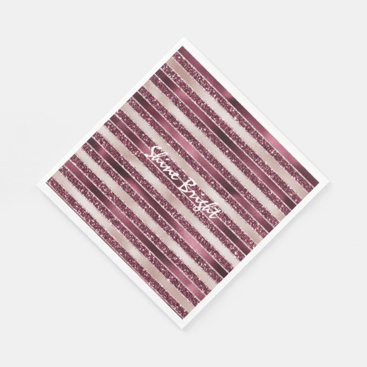 Serviette En Papier Burgundy Rouge Rose Rose Gold Parties scintillant (Coin)
