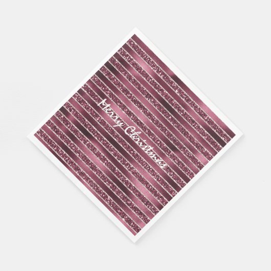 Serviette En Papier Burgundy Rouge Rose Rose Gold Parties scintillant  (Coin)