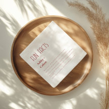 Burgundy Simple Minimal Fun Facts Couple Wedding 