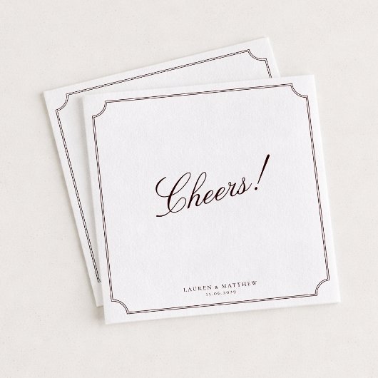 Serviette En Papier Burgundy Wedding Napkins Cheers