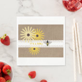Serviette En Papier Burlap + dentelle Bee Girls Baby shower serviettes (En situation)