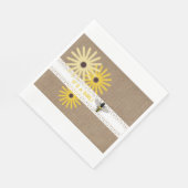 Serviette En Papier Burlap + dentelle Bee Girls Baby shower serviettes (Coin)