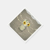Serviette En Papier Burlap Dentelle tournesol & marguerites Mason Jar  (Coin)