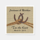 Serviette En Papier Burlap et Horseshoes (Devant)