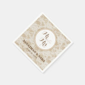 Serviette En Papier Burlap et Lace, Mr & Mrs Mariage personnalisé (Coin)