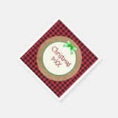 Serviette En Papier Burlap et Red Buffalo Plaid Dé Noël (Coin)