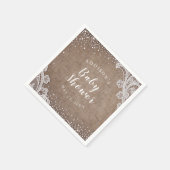 Serviette En Papier Burlap Lace argent parties scintillant baby shower (Coin)
