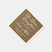 Serviette En Papier Burlap Pour aimer rire et heureux toujours après (Coin)