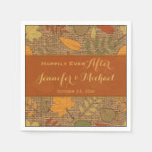 Serviette En Papier Burlap Rustique FAUX, Feuilles d'automne Mariage N (Devant)