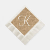 Serviette En Papier Burlap Rustique Initial | Papier mariage (Coin)