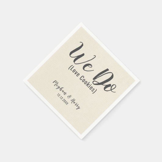 Serviette En Papier Burlap Rustique Nous aimons Les cookies Personnali (Coin)