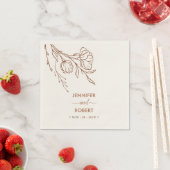 Serviette En Papier Burnt Orange Botanical Simple Mariage élégant (En situation)