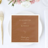 Serviette En Papier Burnt Orange Mariage Terracotta Simple Élégant