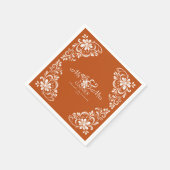 Serviette En Papier Burnt Orange Shabby Chic Mr & Mrs Wedding Napkin (Coin)