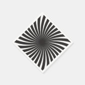 Serviette En Papier Burst Solaire en Spirale Rétro Noir & Blanc (Coin)