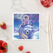 Serviette En Papier Bus à ours polaire (En situation)