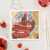 Serviette En Papier Bus Anglais Double Decker (En situation)
